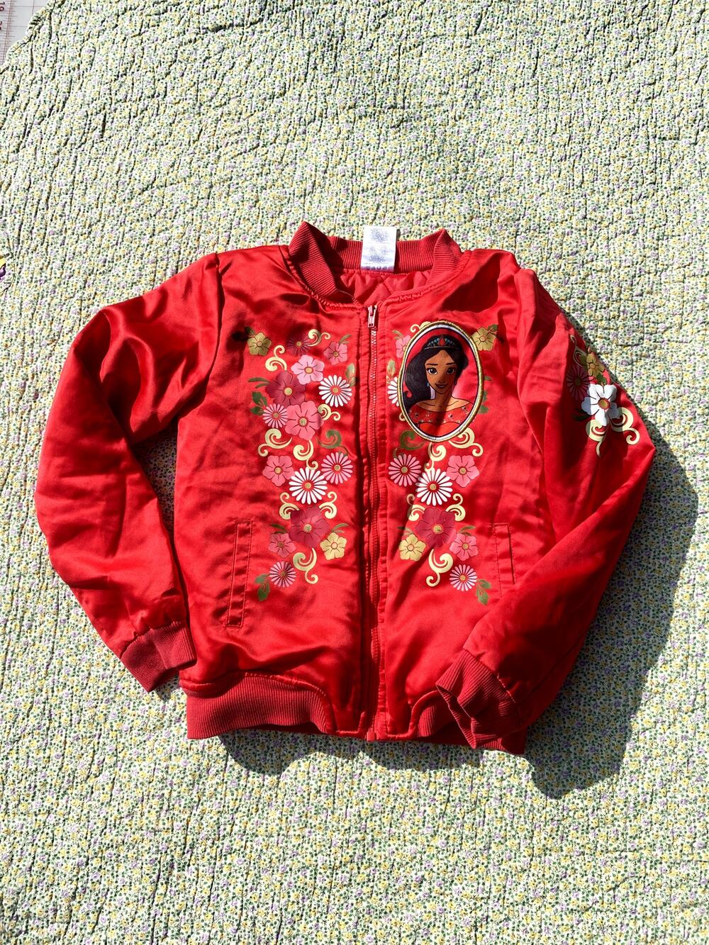 DISNEY'S ELENA OF AVALOR GIRLS SATIN RED JACKET SIZE 7/8